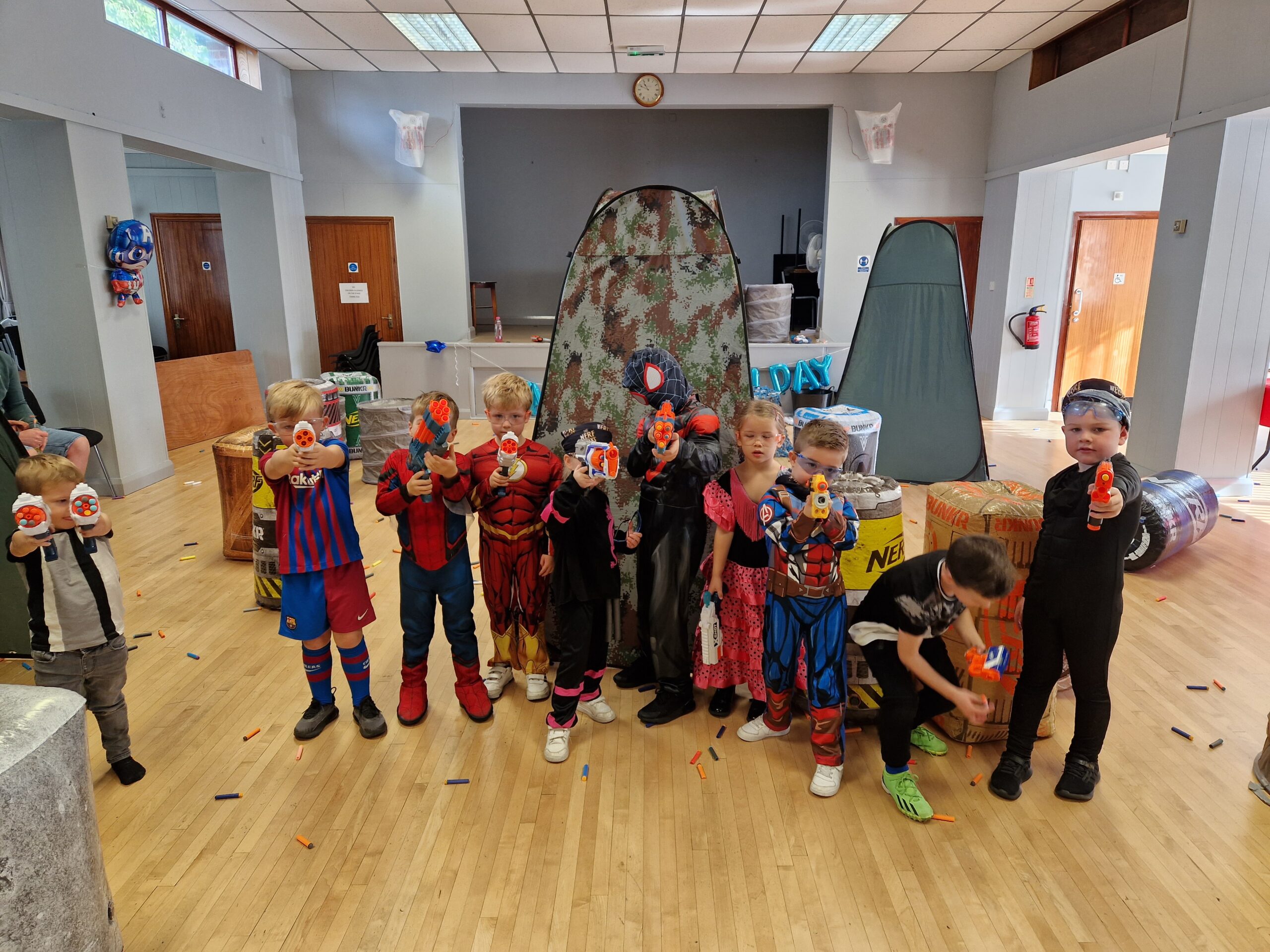 Superhero themed Nerf party