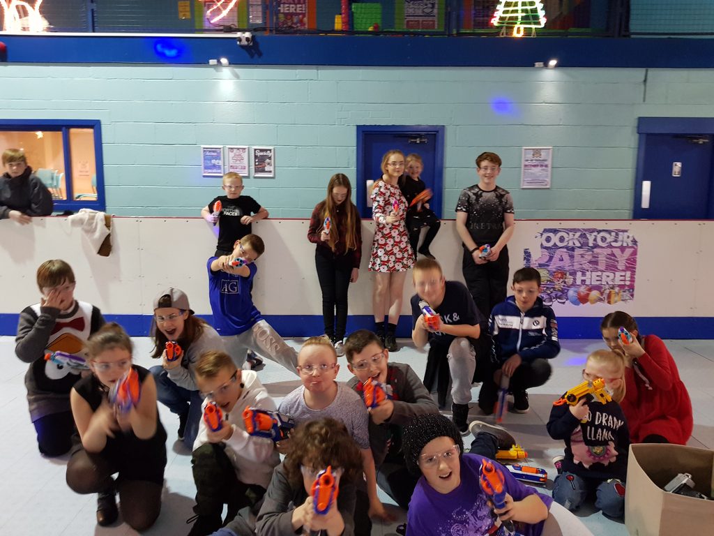 Our first Nerf party, this was held at the local rolling rink in Rotherham